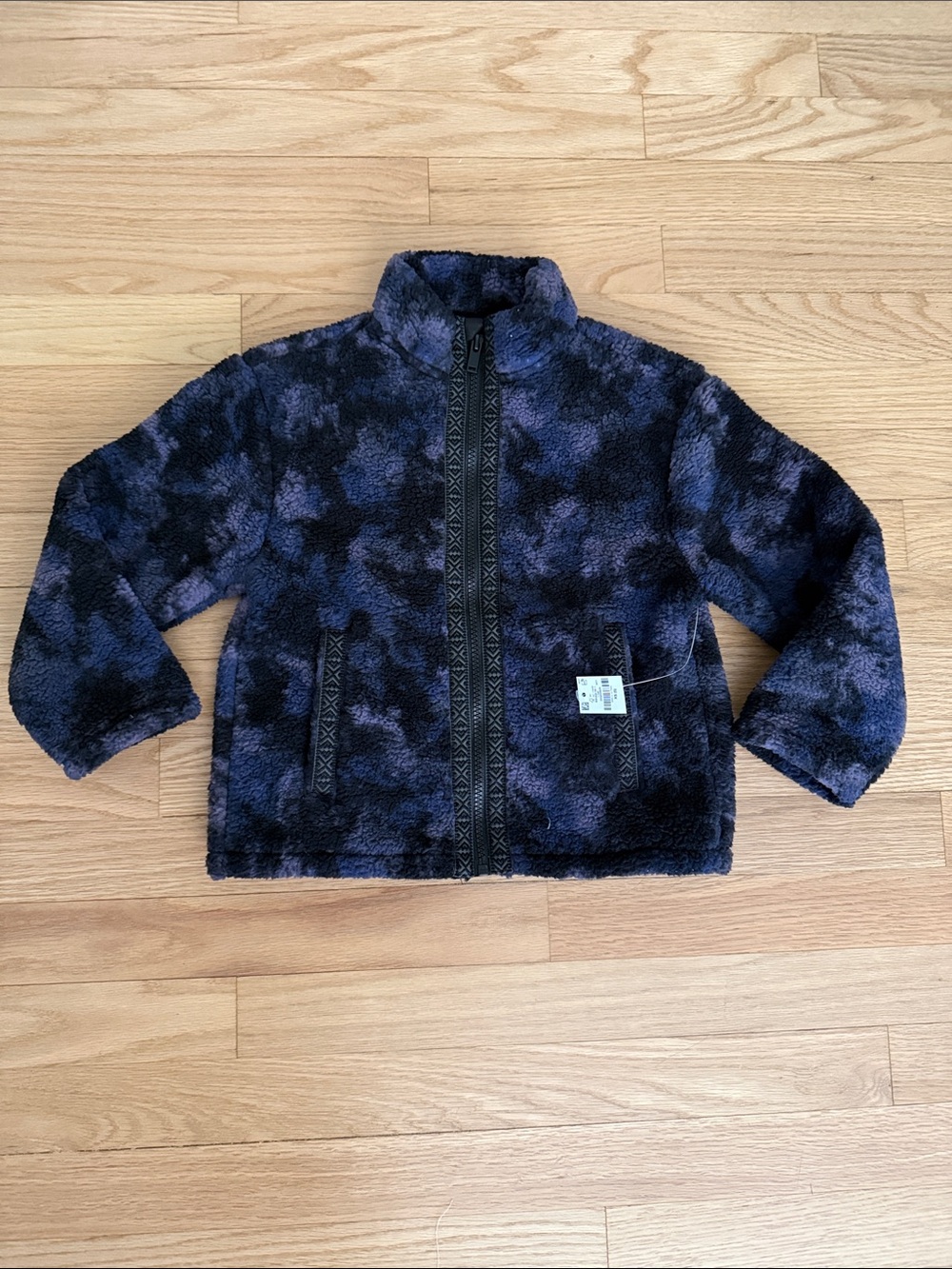 Old Navy Plush Full-Zip Kids Jacket in Purple and Black